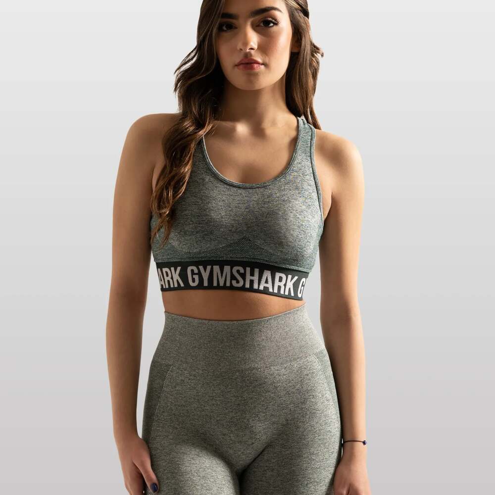 Gymshark Flex Sports Bra - Gray Black medium activewear athleisure